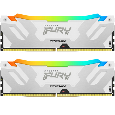 Модуль памяти для компьютера DDR5 64GB (2x32GB) 6000 MHz Renegade RGB White XMP Kingston Fury (ex.HyperX) (KF560C32RWAK2-64) (U0874251)