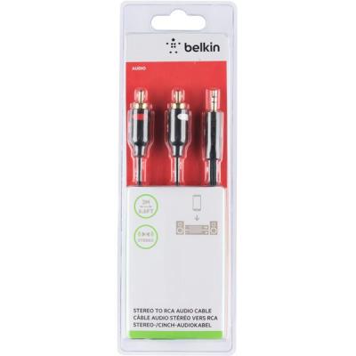 Кабель мультимедійний Jack 3.5mm to 2RCA Belkin (F3Y116BT2M) (U0417664)