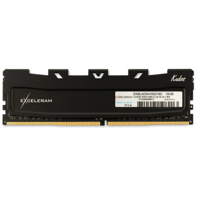 Модуль пам'яті для комп'ютера DDR4 16GB 3200 MHz Black Kudos eXceleram (EKBLACK4163216C) (U0446603)