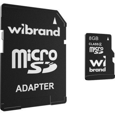 Карта памяти Wibrand 8GB microSD class 4 (WICDC4/8GB-A) (U0933834)