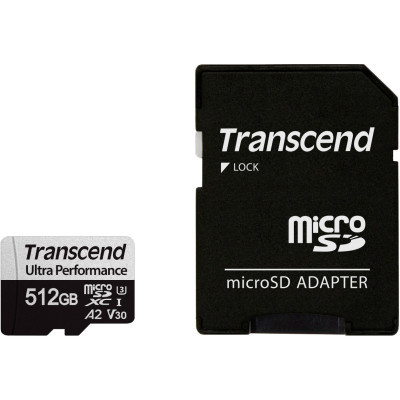 Карта пам'яті Transcend 512GB microSDXC class 10 UHS-I U3 A2 (TS512GUSD340S) (U0893065)