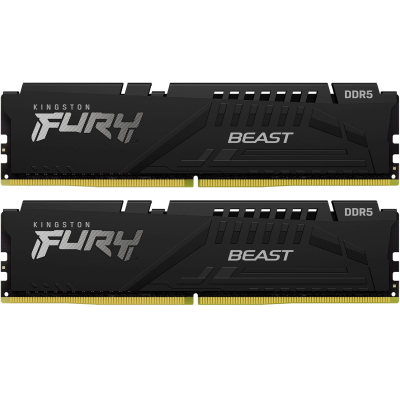 Модуль памяти для компьютера DDR5 32GB (2x16GB) 6800 MHz Beast Black Kingston Fury (ex.HyperX) (KF568C34BBK2-32) (U0944126)