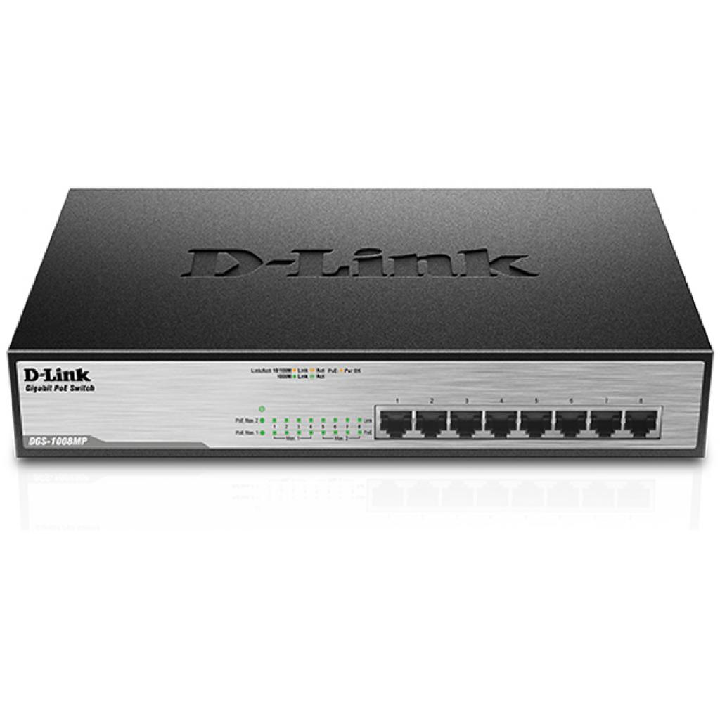 Комутатор мережевий D-Link DGS-1008MP (U0174342)