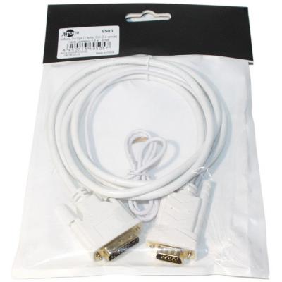 Кабель мультимедійний DVI to VGA 24+1pin, 1.0m white Atcom (9505) (U0420453)