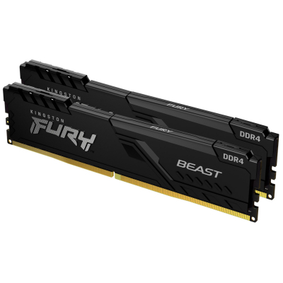 Модуль пам'яті для комп'ютера DDR4 16GB (2x8GB) 3200 MHz Fury Beast Black Kingston Fury (ex.HyperX) (KF432C16BBK2/16) (U0559405)