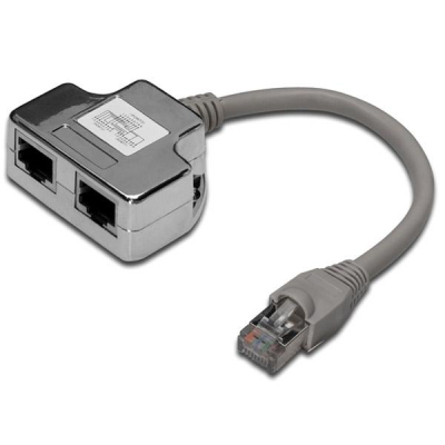 Разветвитель Digitus витой пары, STP, cat.5e, 1x2RJ-45 (DN-93904) (U0299517)