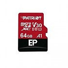 Карта памяти Patriot 64GB microSD class 10 UHS-I U3 V30 A1 (PEF64GEP31MCX)