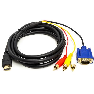 Кабель мультимедийный HDMI to VGA / 3*RCA 1.0m 1080p PowerPlant (CA912018) (U0421785)