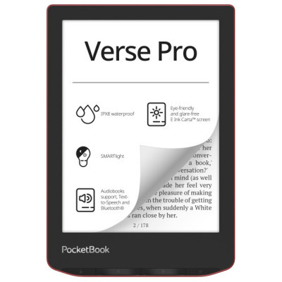 Електронна книга Pocketbook 634 Verse Pro, Passion Red (PB634-3-CIS) (U0857951)