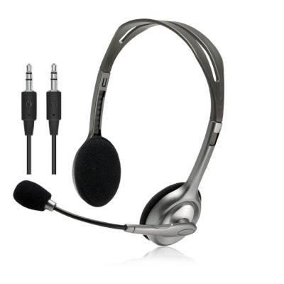 Наушники Logitech H110 Stereo Headset with 2*3pin jacks (981-000271) (S0006329)