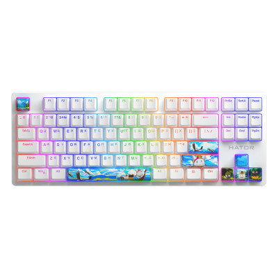 Клавиатура Hator Rockfall 2 Mecha TKL Authentic Edition Aurum Milky Way Silent USB Fighting Cats (HTK-532) (U0918568)