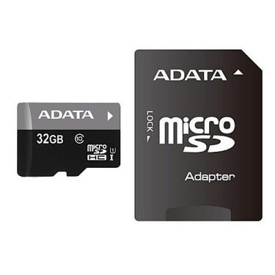 Карта памяти ADATA 32Gb microSDHC Ultra UHS-I +SD адаптер Class 10 (AUSDH32GUICL10-RA1) (U0068339)