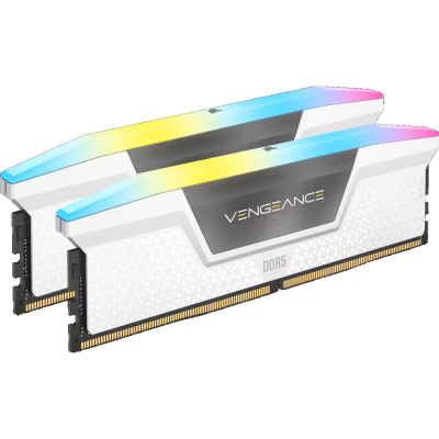 Модуль памяти для компьютера DDR5 32GB (2x16GB) 5200 MHz Vengeance RGB White Corsair (CMH32GX5M2B5200C40W) (U0821738)