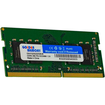 Модуль пам'яті для ноутбука SoDIMM DDR4 8GB 3200 MHz Golden Memory (GM32S22S8/8) (U0888006)