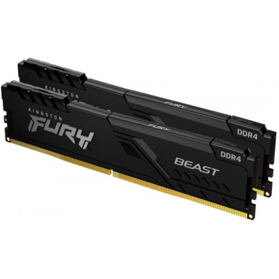 Модуль пам'яті для комп'ютера DDR4 32GB (2x16GB) 2666 MHz FURY Beast Black Kingston Fury (ex.HyperX) (KF426C16BBK2/32) (U0571922)