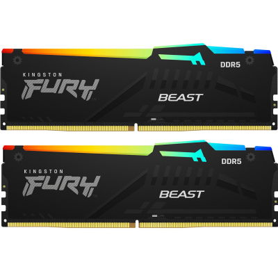 Модуль памяти для компьютера DDR5 16GB (2x8GB) 6000 MHz Beast RGB XMP Kingston Fury (ex.HyperX) (KF560C30BBAK2-16) (U0944144)