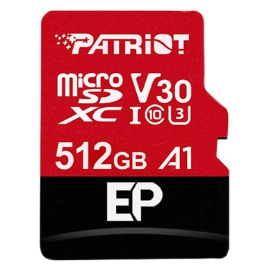 Карта памяти Patriot 512GB microSD class 10 UHS-I U3 (PEF512GEP31MCX) (U0862773)