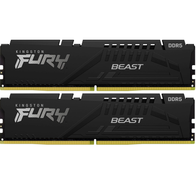 Модуль пам'яті для комп'ютера DDR5 32GB (2x16GB) 6400 MHz Beast Black XMP Kingston Fury (ex.HyperX) (KF564C32BBK2-32) (U0944181)