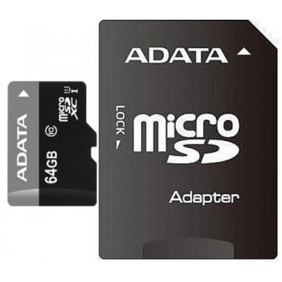 Карта памяти ADATA 64GB microSD class 10 UHS-I (AUSDX64GUICL10-RA1) (U0137952)