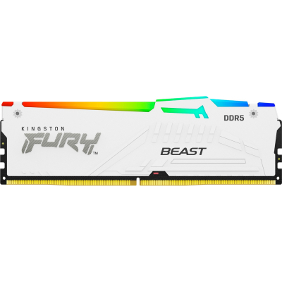 Модуль памяти для компьютера DDR5 16GB 5600 MHz FURY Beast White RGB Kingston Fury (ex.HyperX) (KF556C40BWA-16) (U0883798)