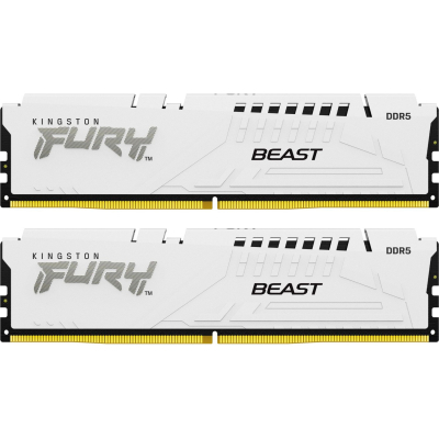 Модуль пам'яті для комп'ютера DDR5 32GB (2x16GB) 6400 MHz Beast White XMP Kingston Fury (ex.HyperX) (KF564C32BWK2-32) (U0944187)