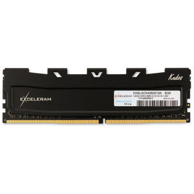 Модуль пам'яті для комп'ютера DDR4 8GB 2666 MHz Black Kudos eXceleram (EKBLACK4082619A) (U0590953)