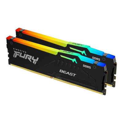 Модуль памяти для компьютера DDR5 32GB (2x16GB) 5200 MHz Beast RGB AM5 Black Kingston Fury (ex.HyperX) (KF552C36BBEAK2-32) (U0700280)