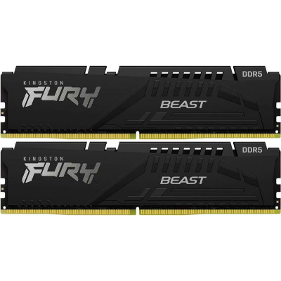 Модуль памяти для компьютера DDR5 32GB (2x16GB) 6000 MHz Fury Beast Black Kingston Fury (ex.HyperX) (KF560C36BBE2K2-32) (U0971971)