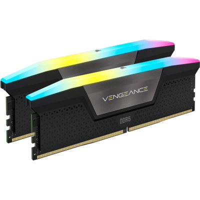 Модуль памяти для компьютера DDR5 32GB (2x16GB) 6000 MHz Vengeance RGB Black Corsair (CMH32GX5M2D6000C36) (U0862729)