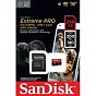 Карта памяти SanDisk 256 GB microSDXC UHS-I U3 Extreme Pro+SD Adapter (SDSQXCD-256G-GN6MA) (U0722142)