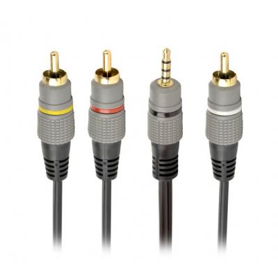 Кабель мультимедийный 3.5 Jack (4pin) to 3RCA 1.5m Cablexpert (CCAP-4P3R-1.5M) (U0439441)