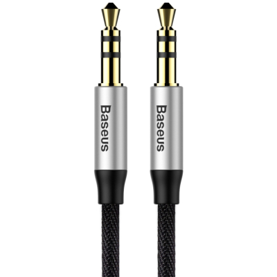 Кабель мультимедійний Jack 3.5mm Yiven M30 M/M 1m silver-black Baseus (CAM30-BS1) (U0806691)