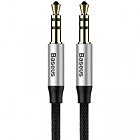 Кабель мультимедийный Jack 3.5mm Yiven M30 M/M 1m silver-black Baseus (CAM30-BS1)