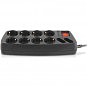 Мережевий фільтр живлення REAL-EL REAL-EL RS-10 Protect, 5m, black (EL122300040) (U1002362)