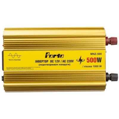 Автомобильный инвертор 12V/220V 500W, чистая синусоида Porto (MNZ-500) (U0482820)