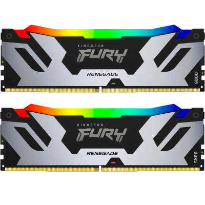 Модуль пам'яті для комп'ютера DDR5 32GB (2x16GB) 7600 MHz Renegade RGB XMP Kingston Fury (ex.HyperX) (KF576C38RSAK2-32) (U0893040)