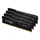 Модуль пам'яті для комп'ютера DDR4 128GB (4x32GB) 3200 MHz Fury Beast Black Kingston Fury (ex.HyperX) (KF432C16BBK4/128)