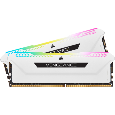 Модуль памяти для компьютера DDR4 32GB (2x16GB) 3600 MHz Vengeance RGB Pro SL White Corsair (CMH32GX4M2D3600C18W) (U0788128)