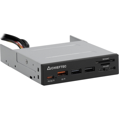 Считыватель флеш-карт Chieftec 3.5» 2xUSB3.2/2xType-C/1xPD3.0/1xQC3.0 USB (CRD-908H) (U0806621)