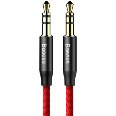 Кабель мультимедийный Jack 3.5mm Yiven M30 M/M 1m red-black Baseus (CAM30-B91) (U0806692)