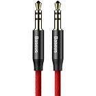 Кабель мультимедийный Jack 3.5mm Yiven M30 M/M 1m red-black Baseus (CAM30-B91)