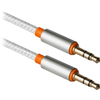 Кабель мультимедийный AUX Audio 3.5mm M/M 1.2m JACK01-03 white Defender (87513) (U0855383)