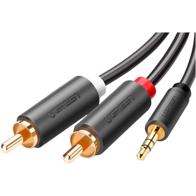 Кабель мультимедийный AUX 3.5mm TRS to RCAx2 M/M 1.0m AV102 Black Ugreen (10772) (U0809531)