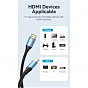 Кабель мультимедийный HDMI to HDMI 5.0m V2.0 4K 60Hz Aluminum Alloy Blue Vention (ALHSJ) (U0955484)