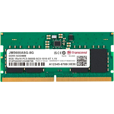 Модуль памяти для ноутбука SoDIMM DDR5 8GB 5600 MHz Transcend (JM5600ASG-8G) (U1018622)
