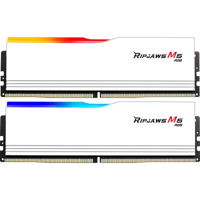Модуль памяти для компьютера DDR5 32GB (2x16GB) 6000 MHz Ripjaws M5 RGB Matte White G.Skill (F5-6000J3040F16GX2-RM5RW) (U1018623)