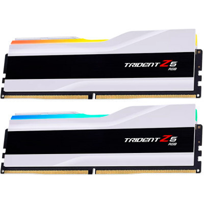 Модуль памяти для компьютера DDR5 64GB (2x32GB) 6400 MHz Trident Z5 RGB Matte White G.Skill (F5-6400J3239G32GX2-TZ5RW) (U0909462)