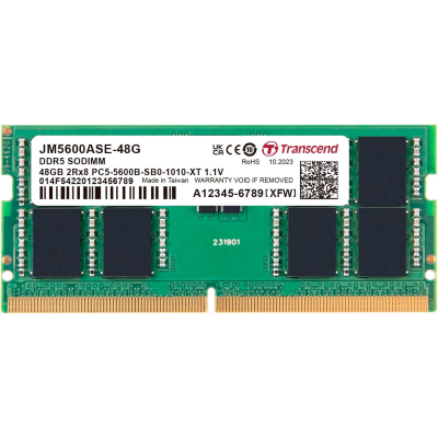 Модуль пам'яті для ноутбука SoDIMM DDR5 48GB 5600 MHz Transcend (JM5600ASE-48G) (U1018621)