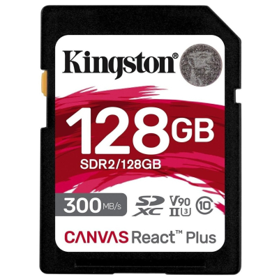 Карта памяти Kingston 128GB SDXC class 10 UHS-II U3 Canvas React Plus (SDR2/128GB) (U0722092)