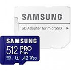 Карта памяти Samsung 512 GB microSDXC Pro Plus UHS-I U3 V30 A2 Class 10 + SD-adap (MB-MD512SA/EU)